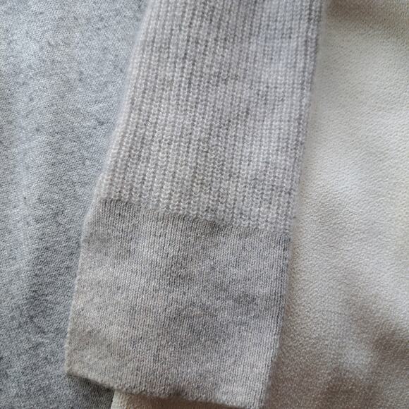 C by BLOOMINGDALE'S Cashmere Sweater RIbbed Laced Shoulders Medium Warm Gray - Picture 9 of 9